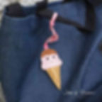 Thumbnail: Pink Ice Cream: Leather Bag Charm