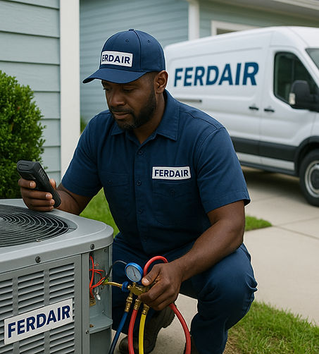 FerdAir Worker, Working on a broken AC unit