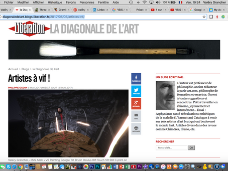 Dans libération: La diagonale de l'Art "Artistes à vif"