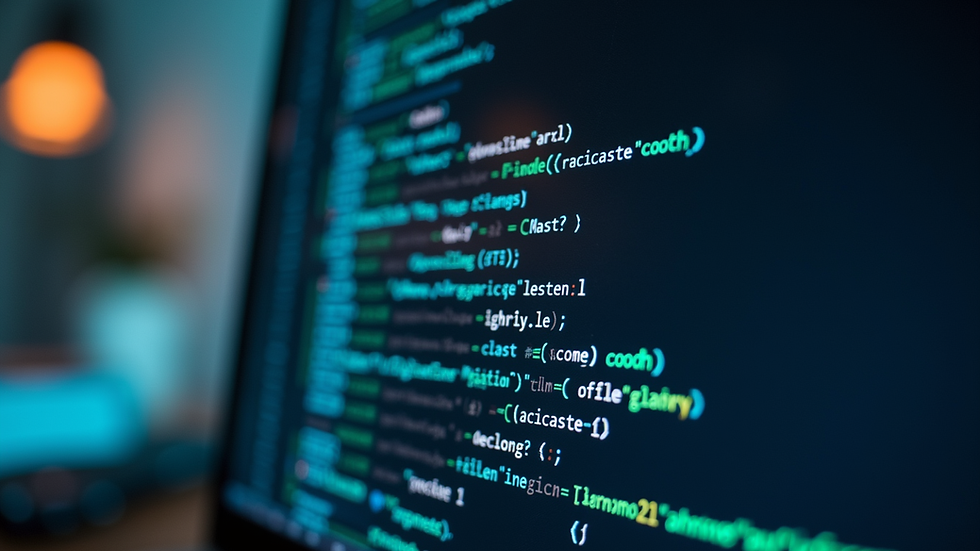 Close-up view of a computer screen showing code for digital art