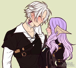 Flat Couple Waist Up