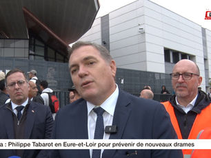 Philippe Tabarot, ministre des Transports, à Dreux, ce jeudi matin pour présenter le Plan Joana, en mémoire de l’adolescente décédée dans un accident de car scolaire en Eure-et-Loir.