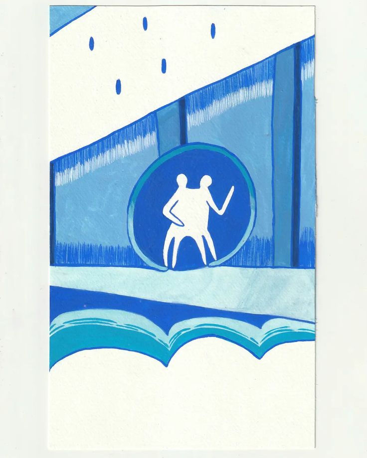 blue gouache painting 💙