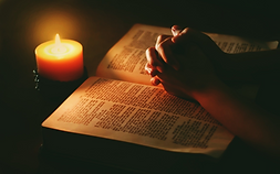 Bible, candle, prayer.png