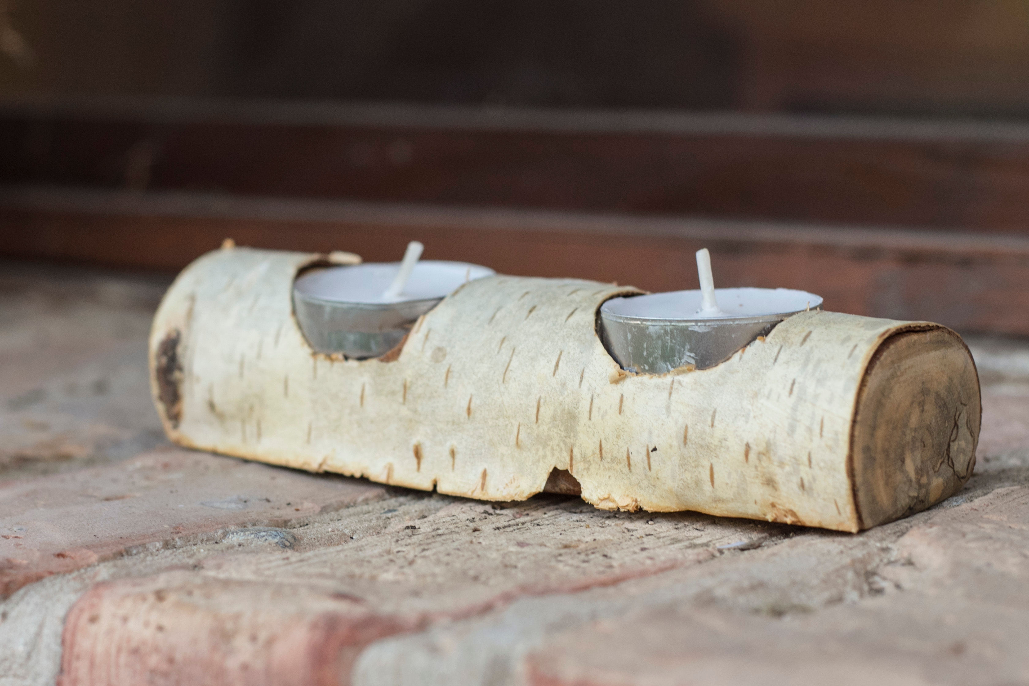 Nyírfa gyertyatartó