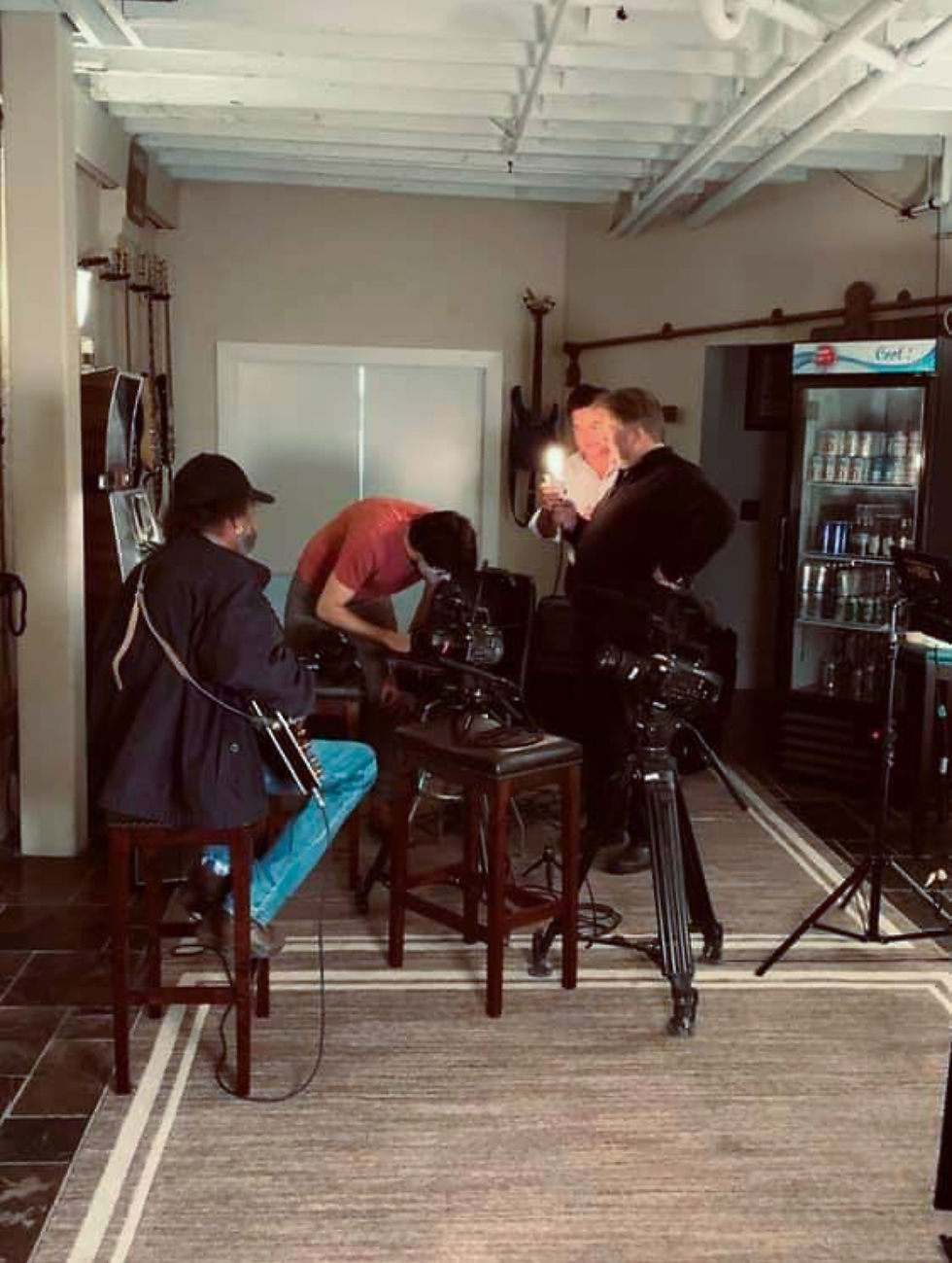 R.L. with the Road Music crew setting up the interview space (1/26/2019)