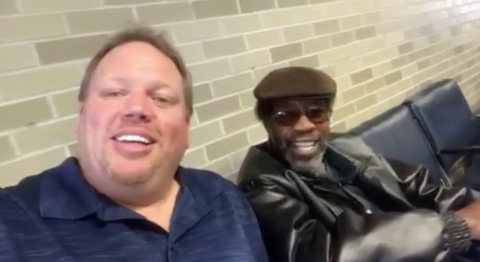 Lightin' Malcolm, R.L. - Memphis airport 11/30/2017 (waiting to board for Colombia). Photo by Malcolm