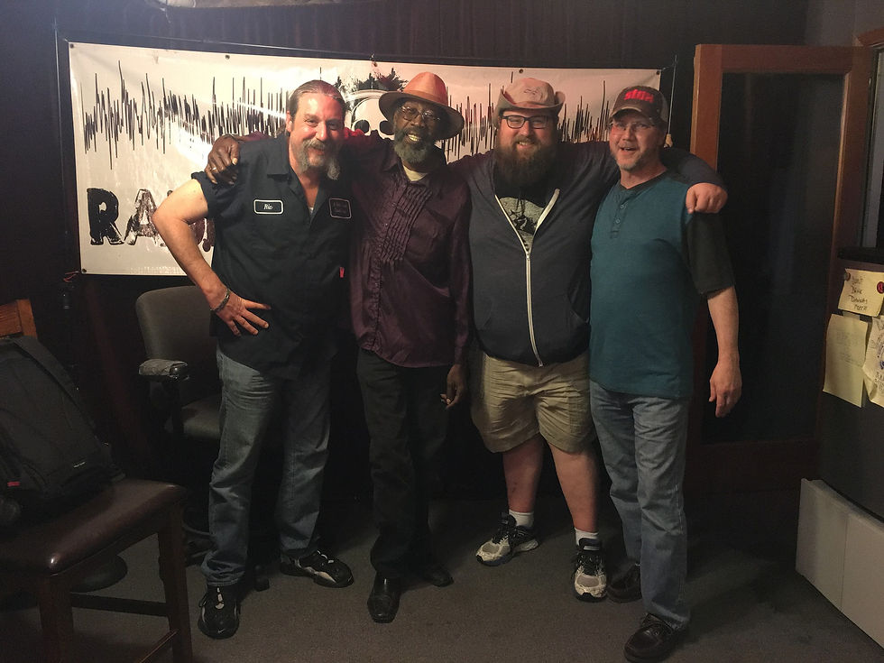Ric Chetter, R.L., Jeff Janovetz, me - Radio Memphis Booze & Blues Show. Photo: Mark Caldwell