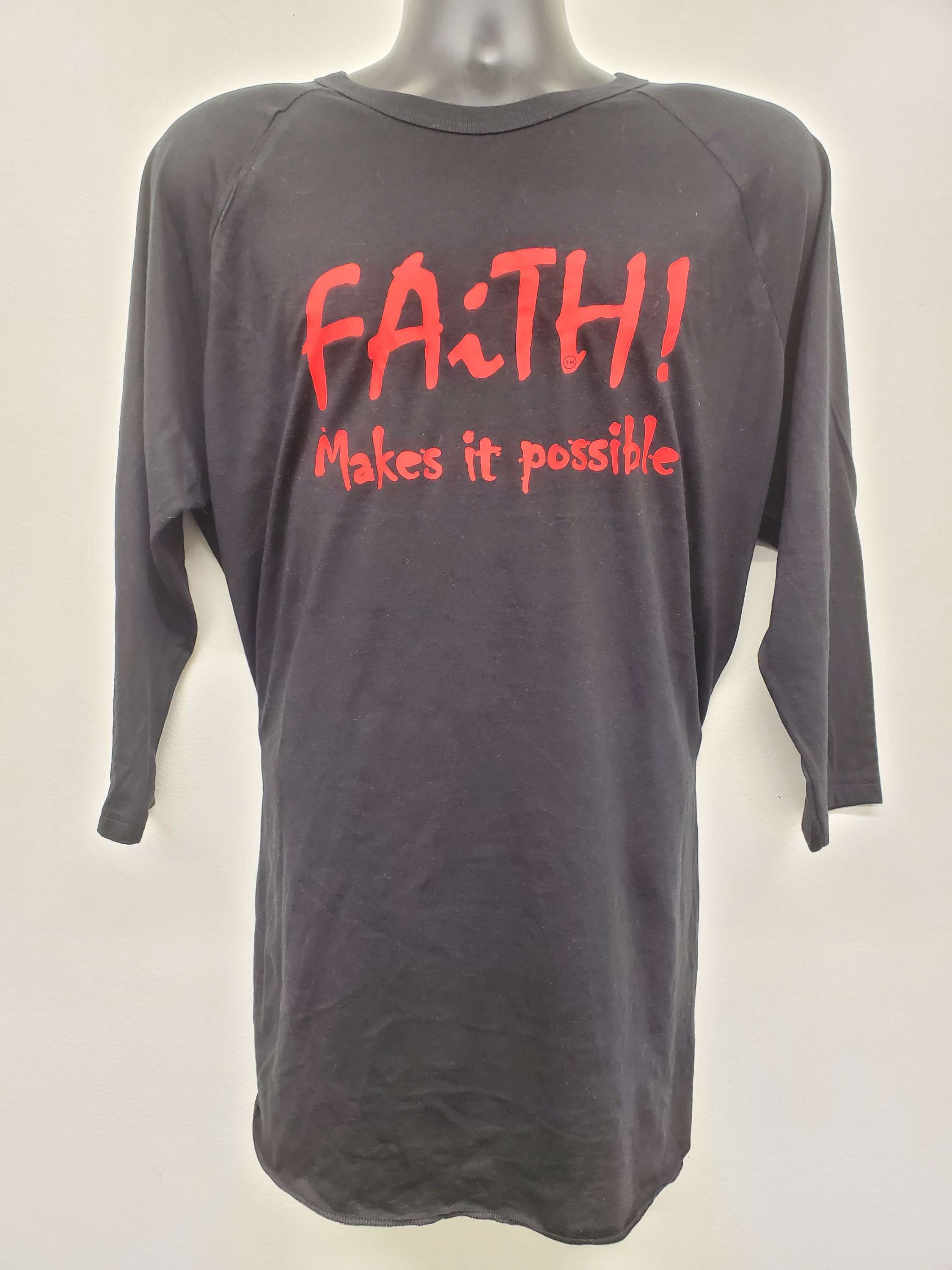 FAiTH Makes it Possible baseball T in Red n Black (price increase for larger sz)