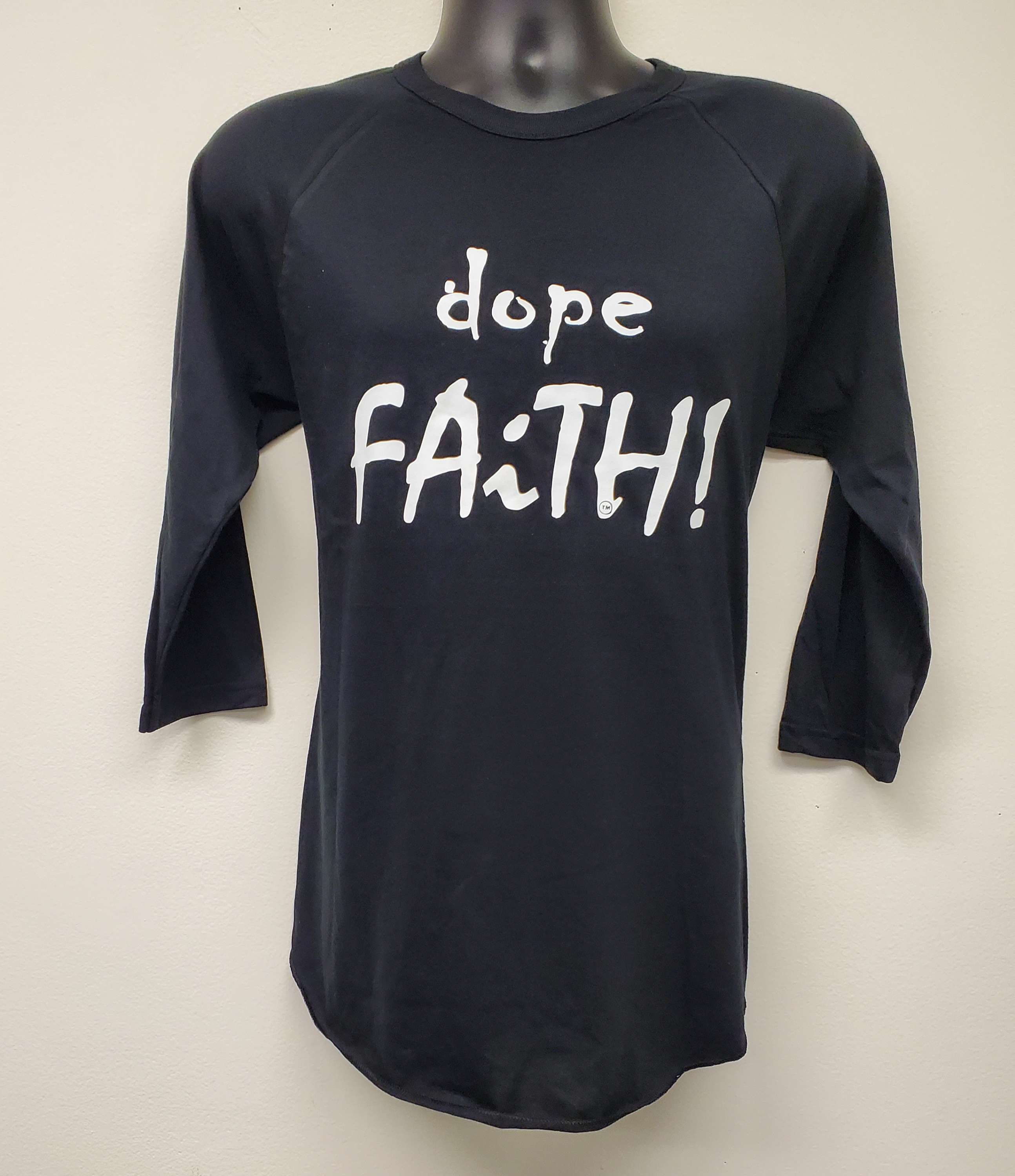dope FAiTH Baseball Tee in Black n White