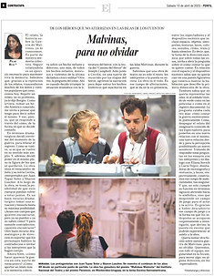 "Malvinas para no olvidar" por Pilar Ruiz. Contratapa Diario Perfil.