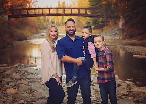 Calgary Family with a foot bridge