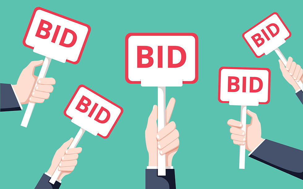bid on silent auction sign