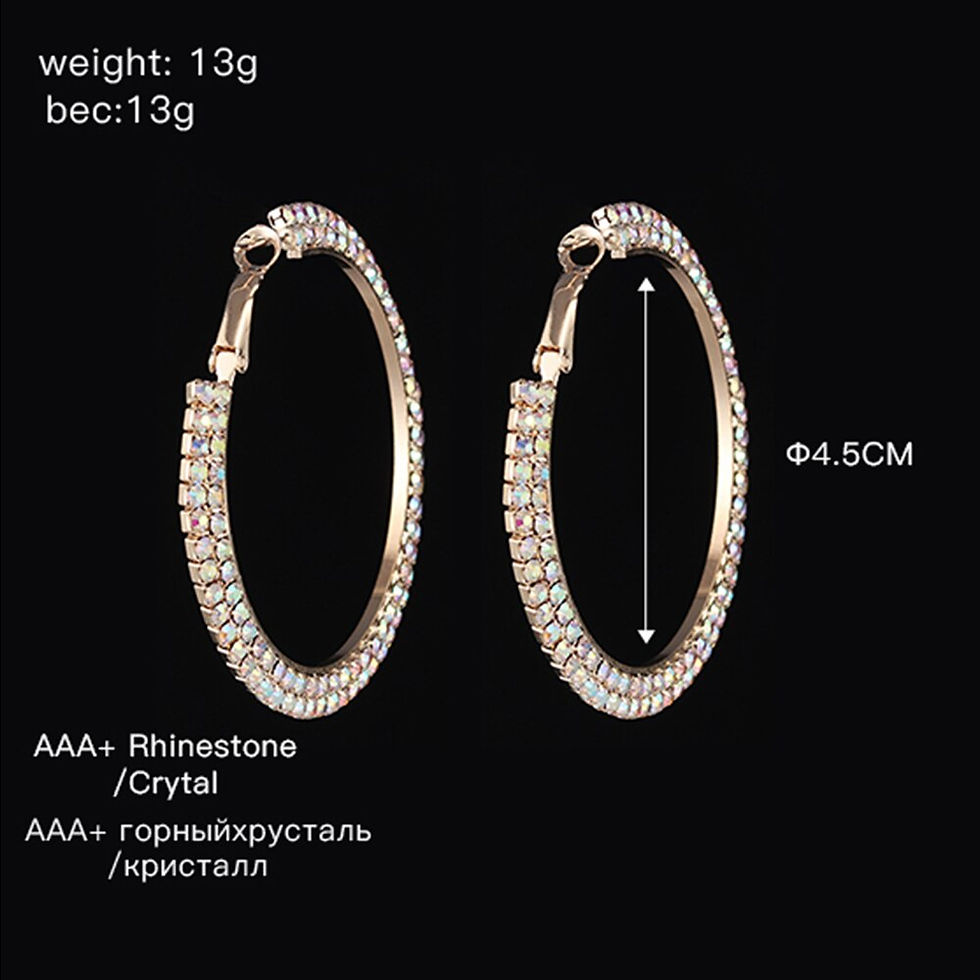 Thumbnail: Luxury Round Crystal Hoop Earrings for Women
