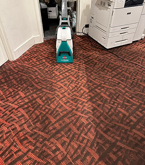 ATI SteamX carpet stain removal in high traffic area