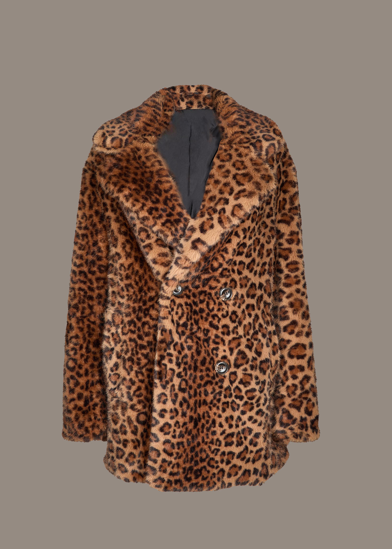 Leopard Print Faux Fur Coat