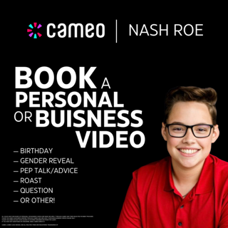 Book a personal or business video from Nash Roe on Cameo now! -- Nash Roe has joined the celebrity video platform, Cameo. Here's what you need to know.