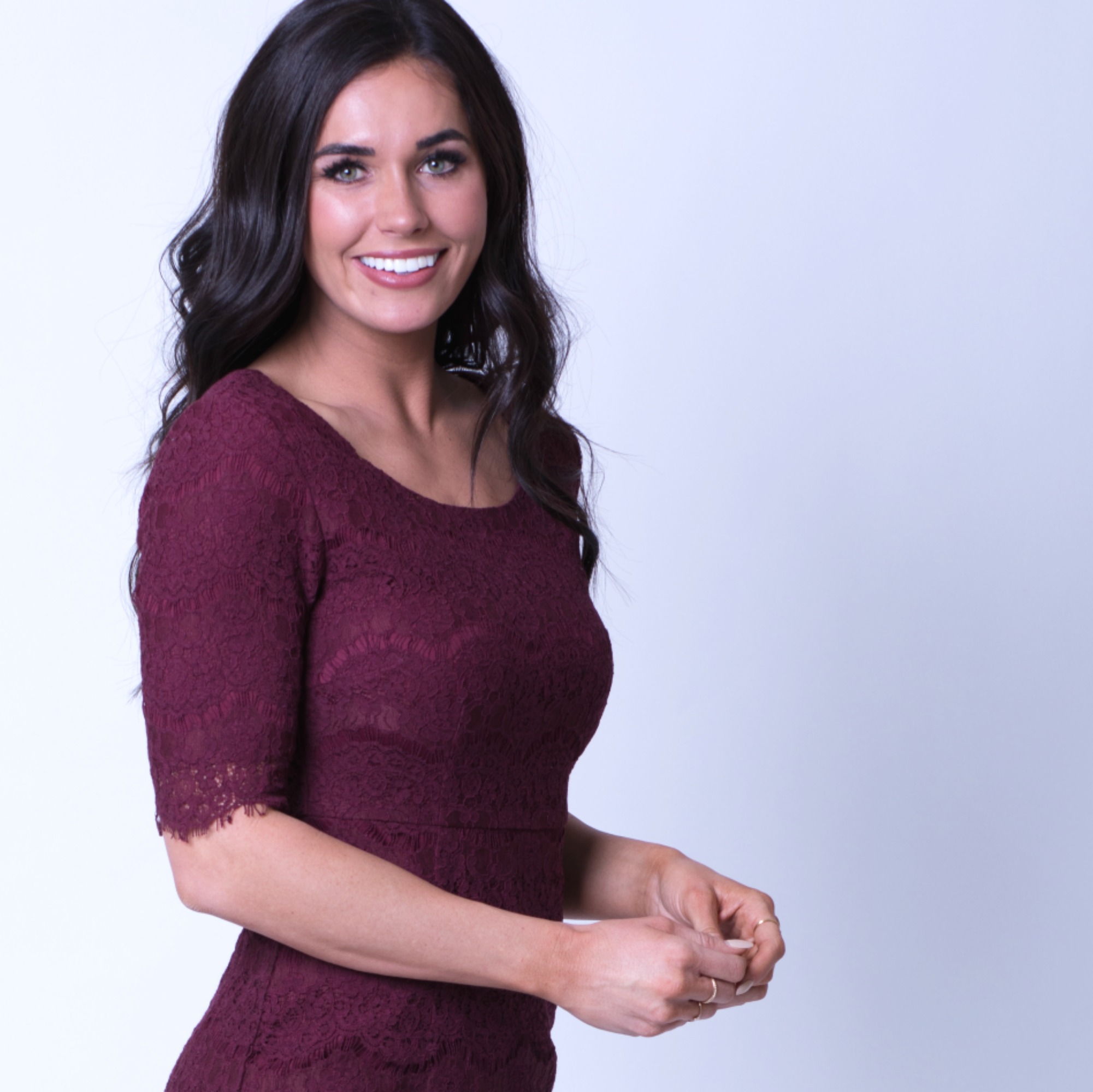 Jill Lace Dress-Burgundy