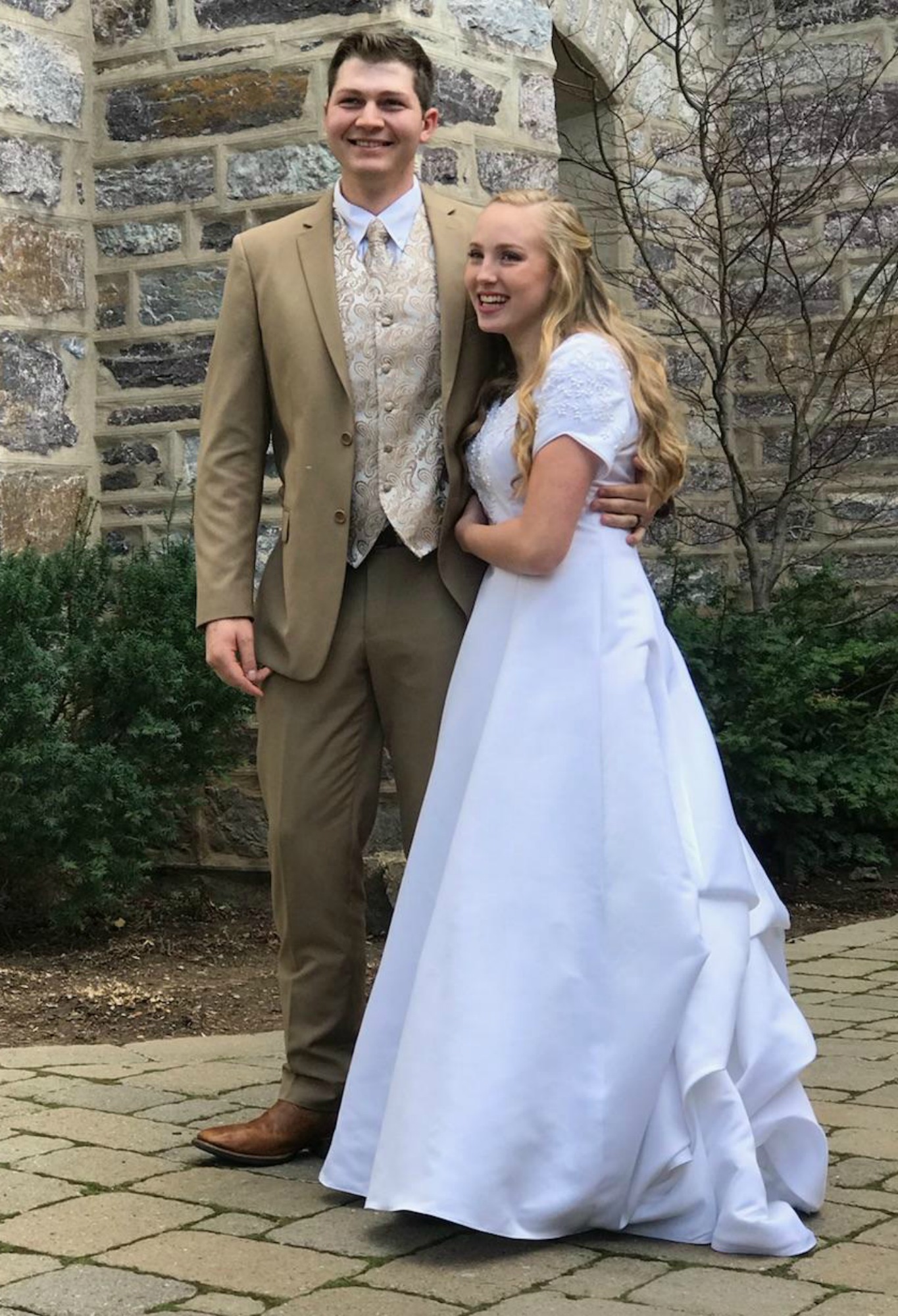 Tan Suits and Wedding Gowns