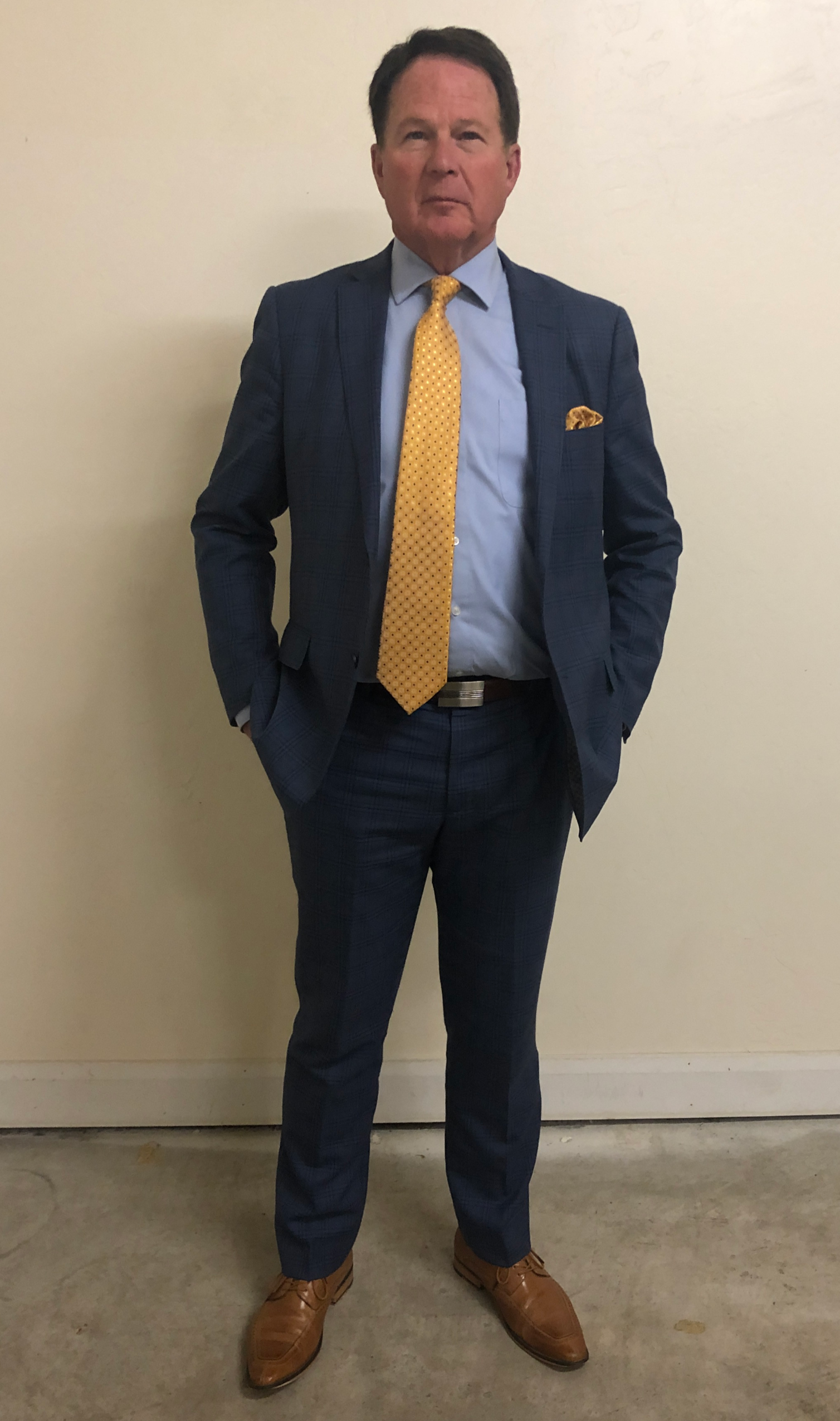 Men's Blue Plaid Suit
