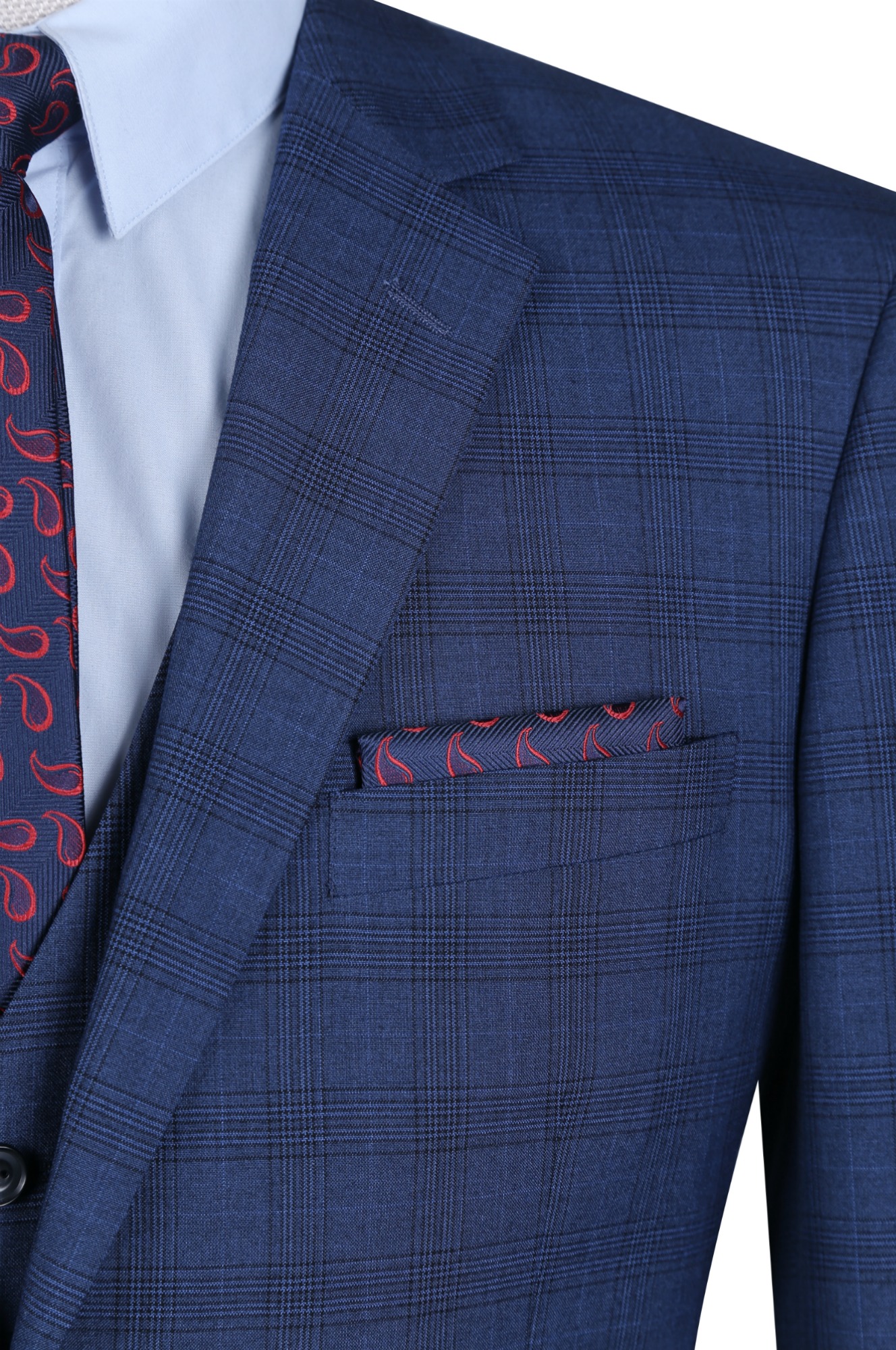 Navy Plaid Suit