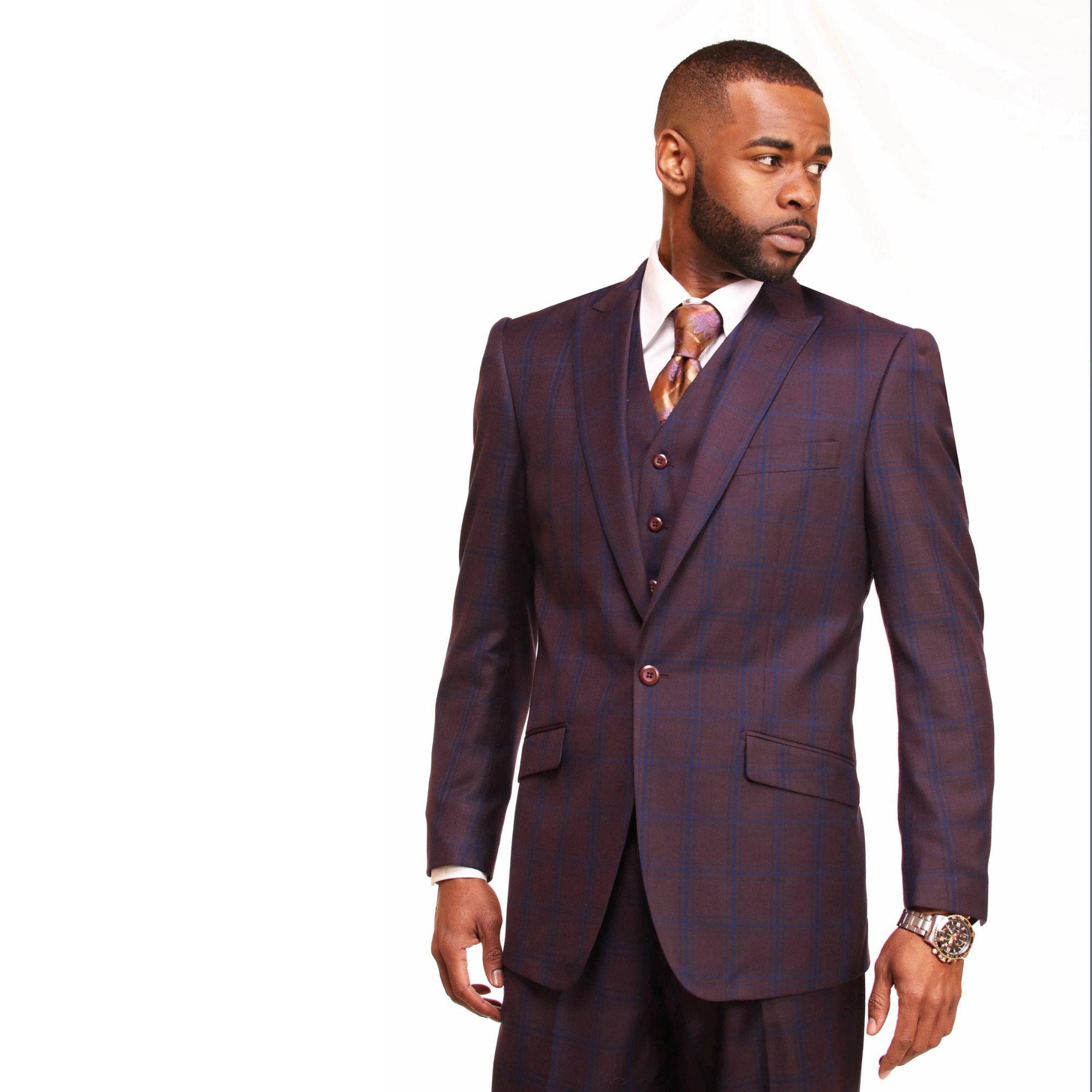 Burgundy 3 piece Suit