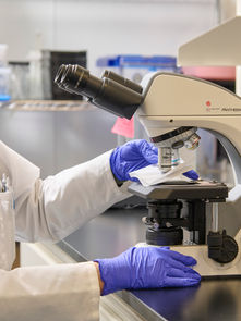 An image we photographed during a visit to an active testing lab where we discussed our photographs with the laboratorian's on staff, getting their expertise and making sure we were showing products in-use in an accurate manor. 