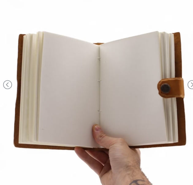 Thumbnail: Leather Embossed Notebook – Tan Floral Pattern
