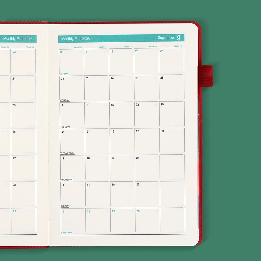 Thumbnail: 2026 A5 Portable PU Agenda Book with English Calendar & Notepads