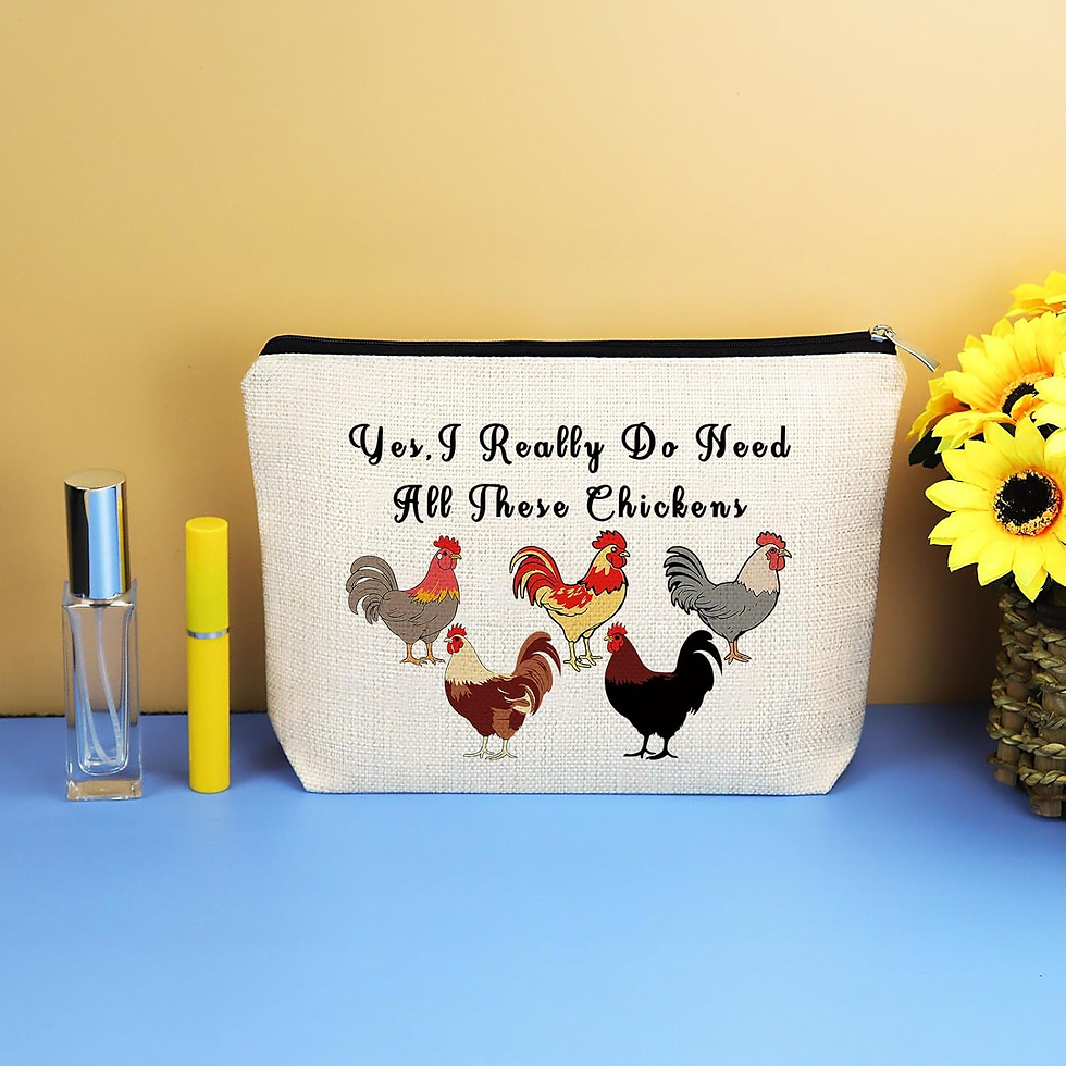 Thumbnail: Chickens Makeup Bag Chicken Lover Gifts for Girls Women Cosmetic Bag Chicken Far
