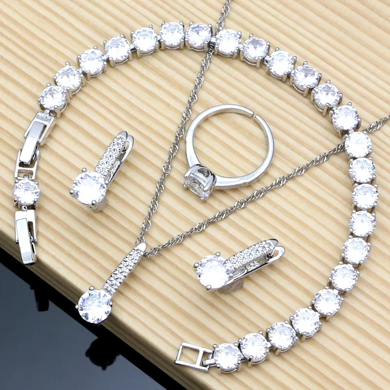 Thumbnail: Elegant Silver 925 Jewelry Set with Natural Green Emerald Earrings and Necklace