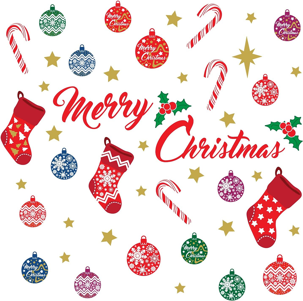Thumbnail: Merry Christmas Wall Stickers - Festive Wallflexi Decoration Set