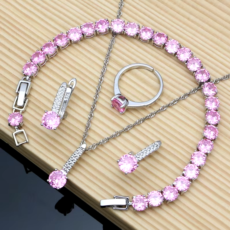 Thumbnail: Elegant Silver 925 Jewelry Set with Natural Green Emerald Earrings and Necklace