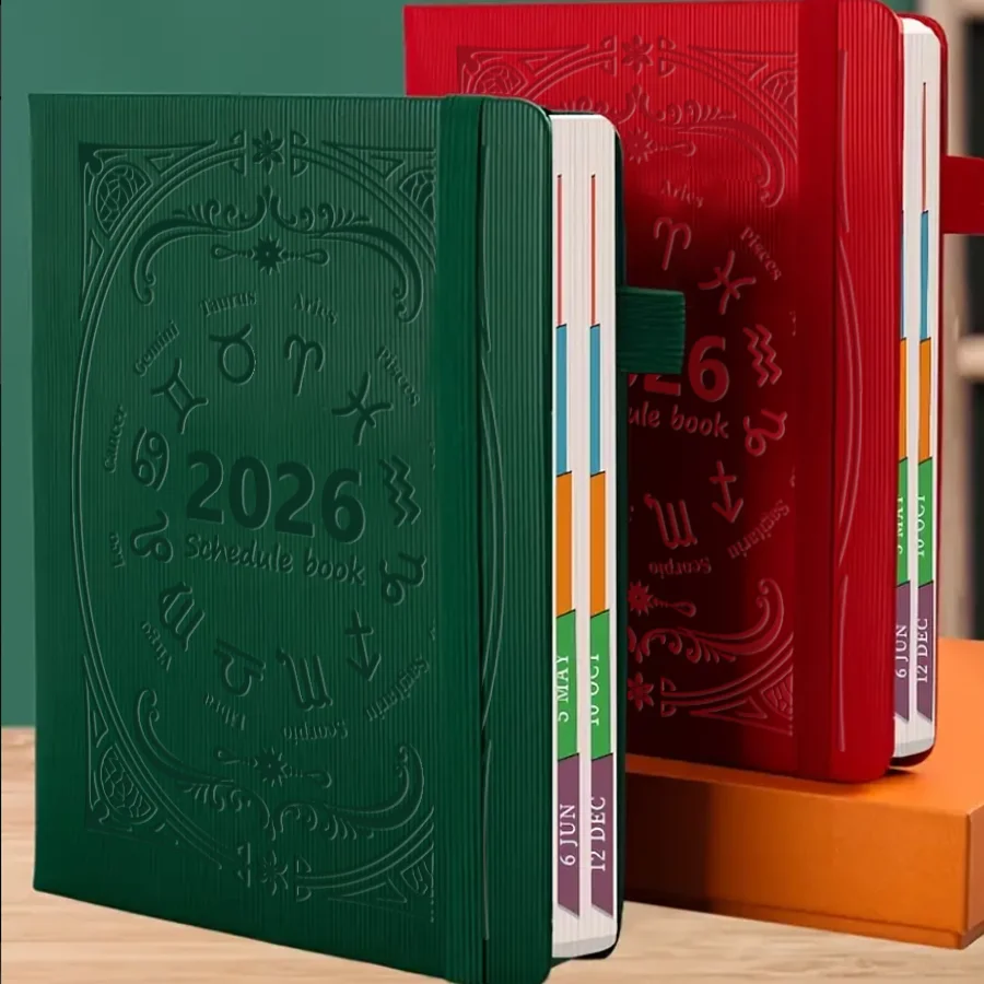 Thumbnail: 2026 A5 Portable PU Agenda Book with English Calendar & Notepads