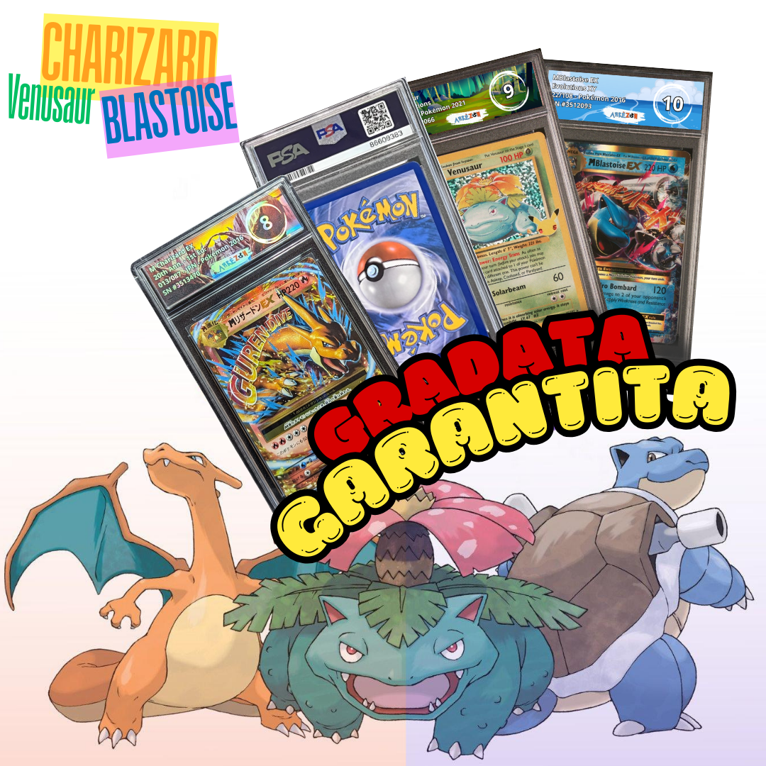 Mystery Gradata Venusaur / Charizard o Blastoise + Bustina Pokemon in regalo