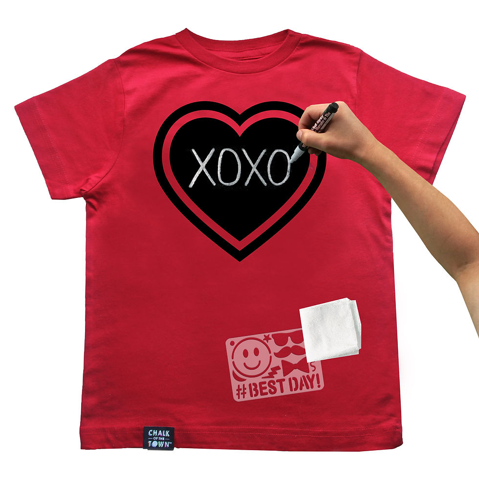 Thumbnail: Red Heart T-shirt chalkboard Valentine's Day