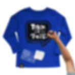 Blue long sleeve with 1 white marker