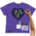 Purple Heart chalkboard tshirt Sweet stencil