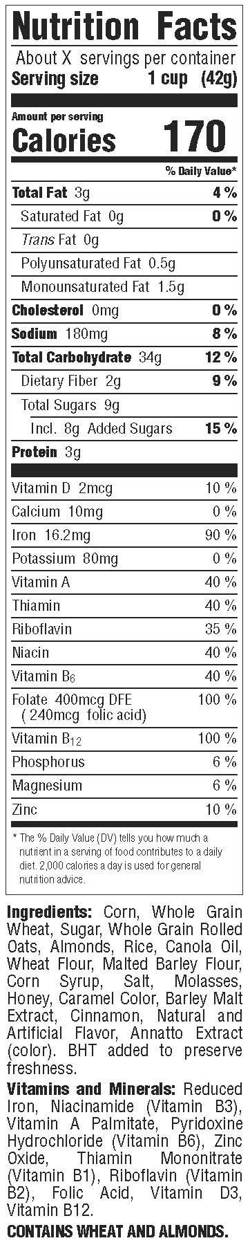 Honey Bunches of Oats Almonds Ingredients