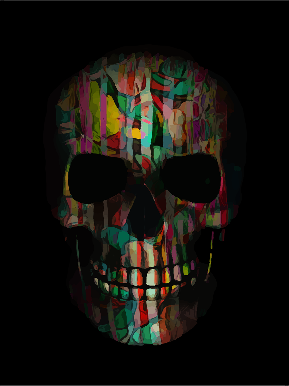 Colorful Skull, squarefrog Pixabay