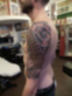 japanese ink half sleeve cover up tattoo horimono falcon