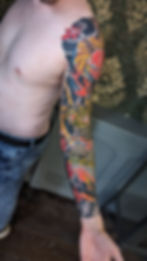 japanese irezumi traditional tattoo samurai deamon sleeve horimono