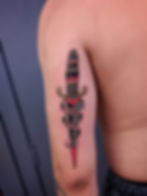 American traditional dagger tattoo