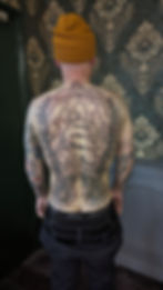 American traditional ship backpiece tattoo old school ink
