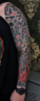 japanese sleeve irezumi background black and grey plus red traditional ink