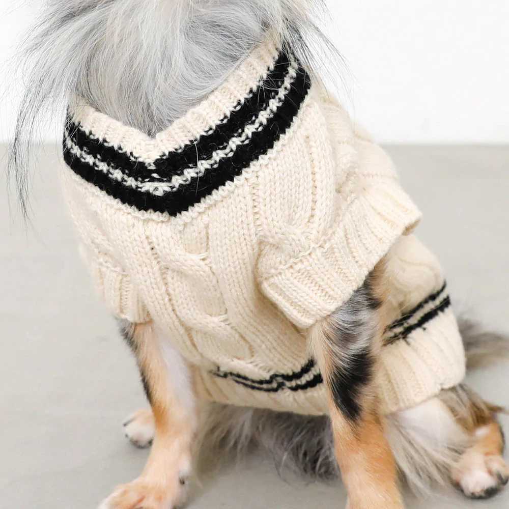 Thumbnail: Mon Cheri Cable Knit Sweater Vest Ivory