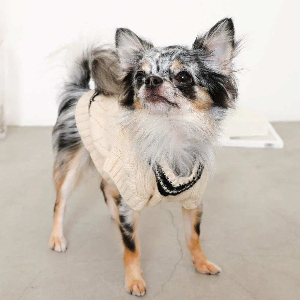 Thumbnail: Mon Cheri Cable Knit Sweater Vest Ivory