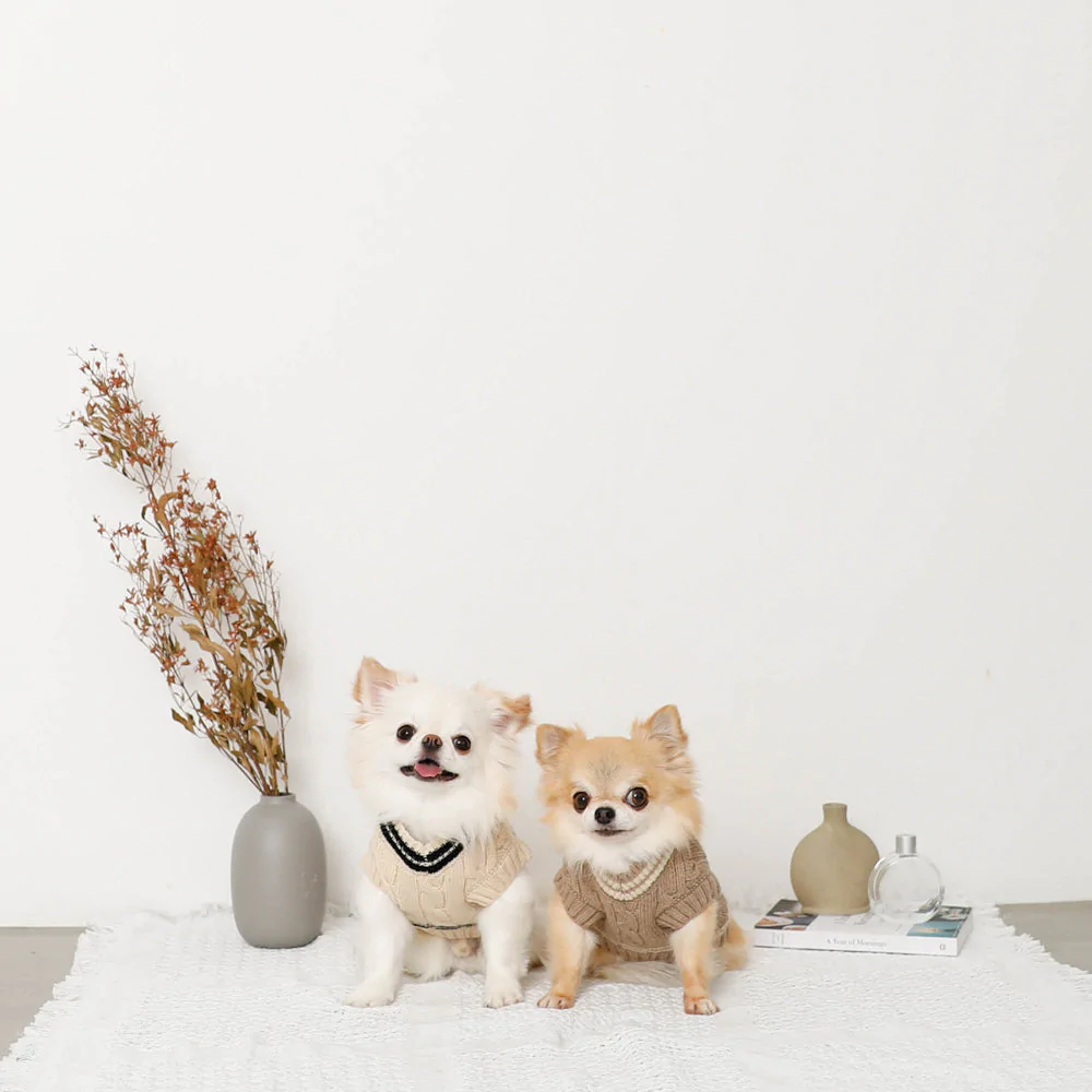 Thumbnail: Mon Cheri Cable Knit Sweater Vest Ivory