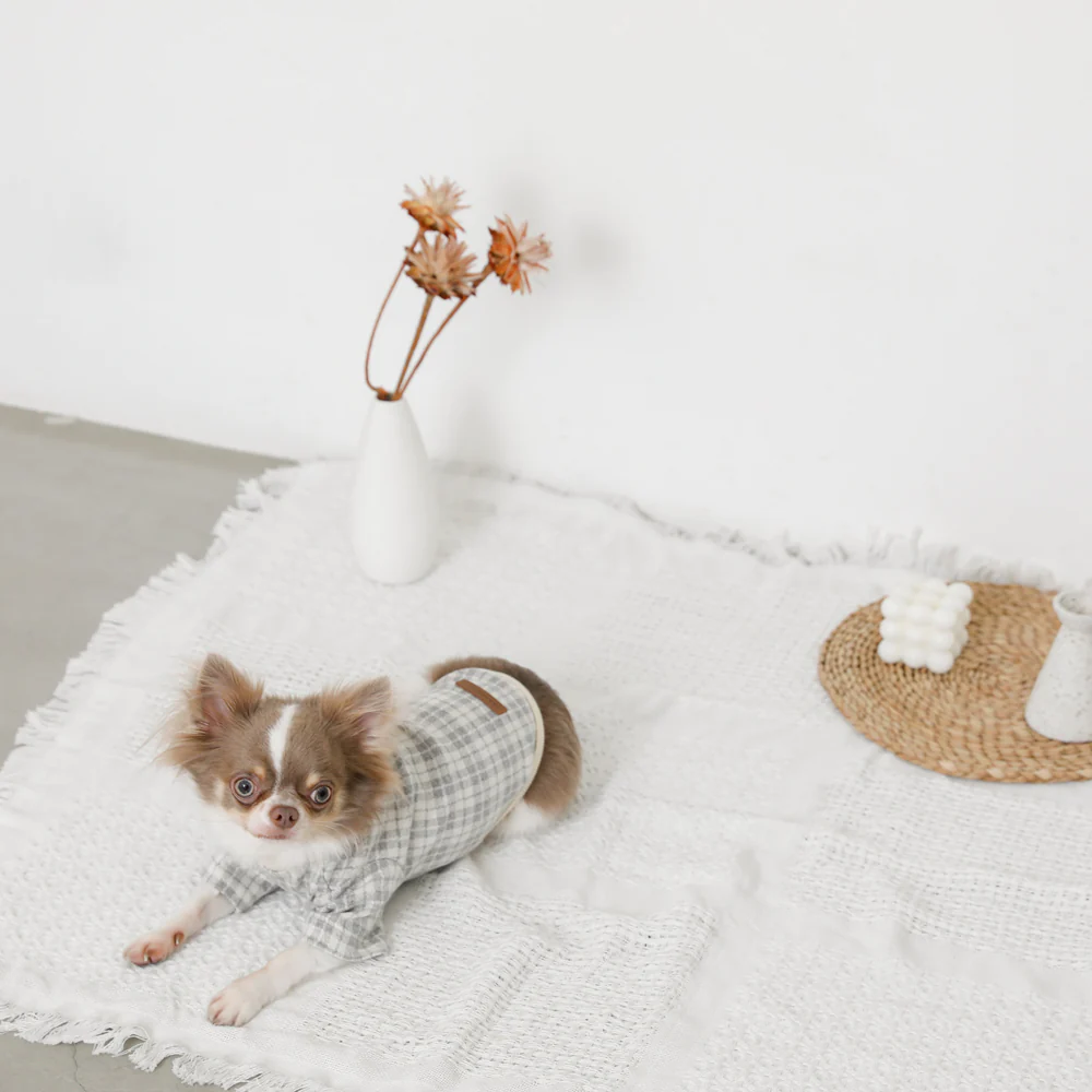 Thumbnail: Mon Cheri Check Pattern Top - Grey