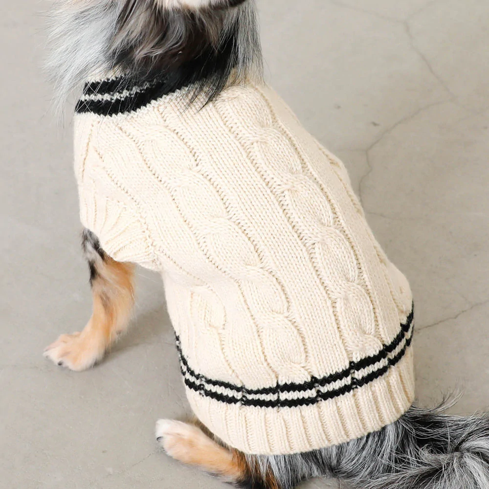 Thumbnail: Mon Cheri Cable Knit Sweater Vest Ivory